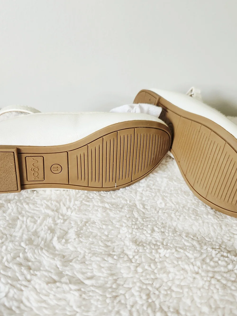 Sugar Toddler Girls Ivory / Off-White Bow Ballet Flats - Size 11